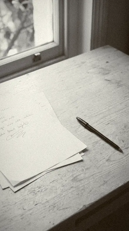 Ledger Brown applied to Letters and papers, warmed on vellum